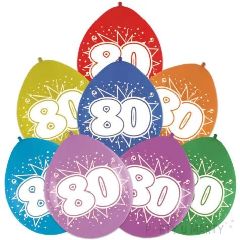 balony cyfra 80 impreza mix folat 12 8 szt