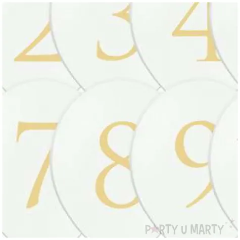 balony cyfry biale partydeco 30cm