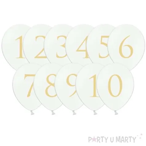 balony cyfry mix pastel biale 12 strong 11 szt