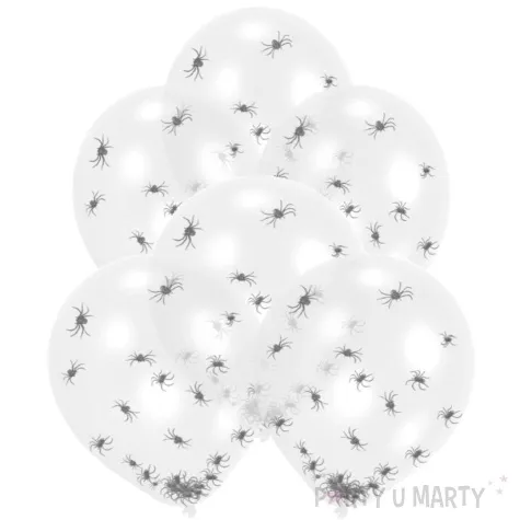 balony czarne pajaki przezroczyste amscan 11 6 szt