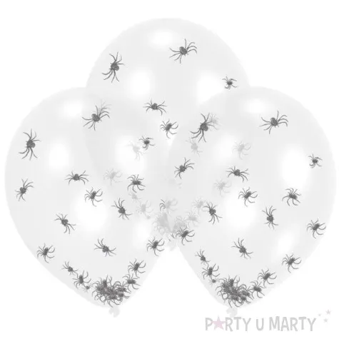 balony czarne pajaki przezroczyste amscan 11 6 szt