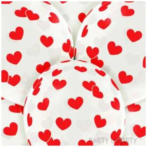 balony czerwone serduszka transparentne belbal 12 6 szt