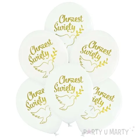 balony d11 chrzest swiety golebie bialy belbal 12 6 szt