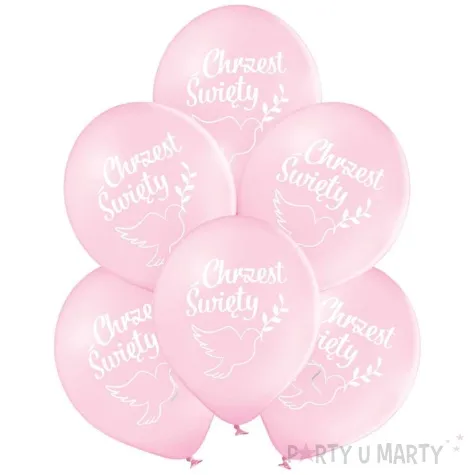 balony d11 chrzest swiety golebie rozowy belbal 12 6 szt