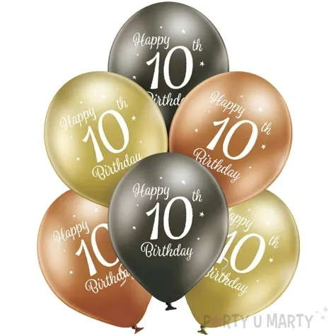 balony d11 glossy happy birthday 10 mix belbal 12 6 szt