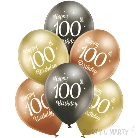 balony d11 glossy happy birthday 100 mix belbal 12 6 szt