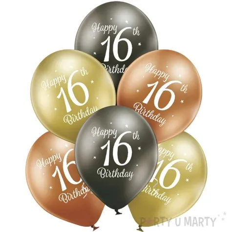 balony d11 glossy happy birthday 16 mix belbal 12 6 szt