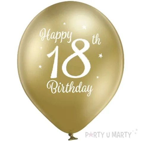 balony d11 glossy happy birthday 18 mix belbal 12 6 szt