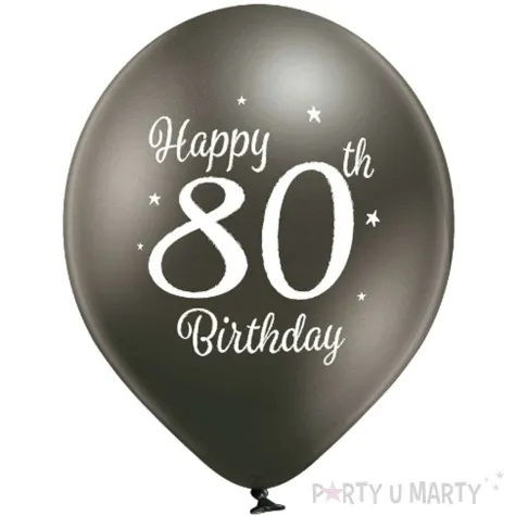 balony d11 glossy happy birthday 80 mix belbal 12 6 szt