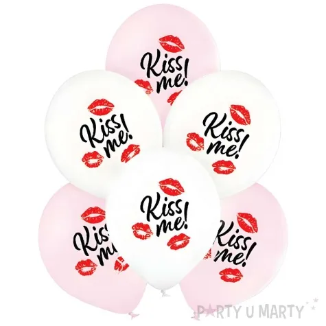 balony d11 kiss me rozowo bialy belbal 12 6 szt