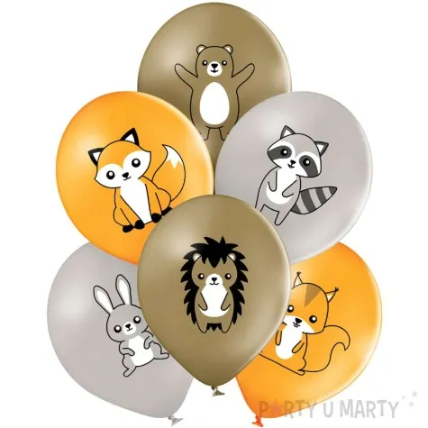 balony d11 lesne zwierzeta pastel mix belbal 12 6 szt