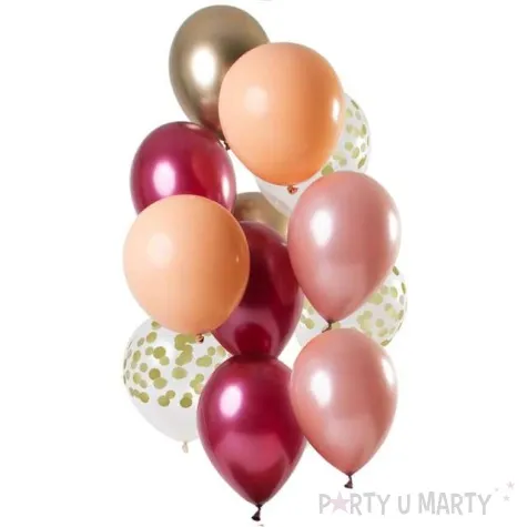 balony dekoracyjny bordowy mix mix folat 12 12 szt