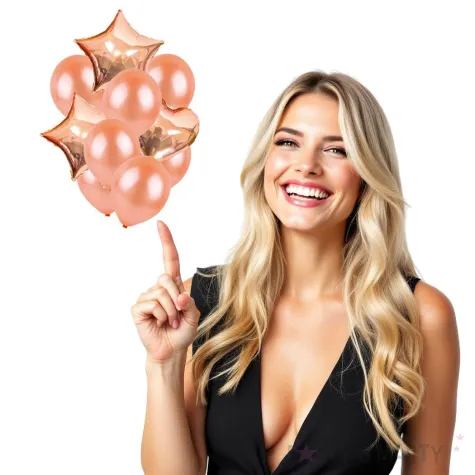 balony dekoracyjny mix rozowe zloto partypal zestaw