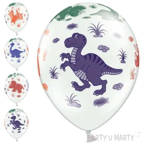 balony dinozaury pastel mix strong 14 6 szt