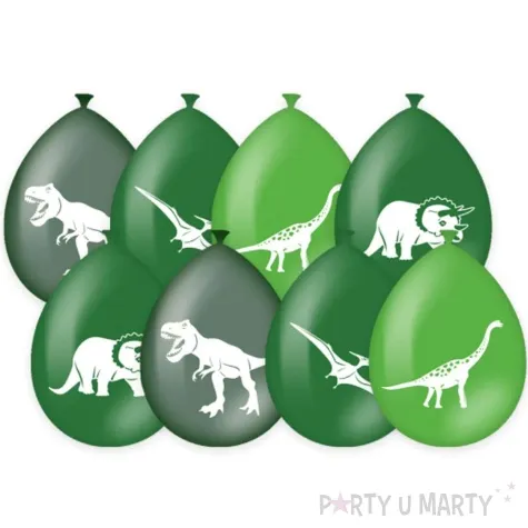 balony dinozaury pd dino zielone 12 pd party 8 szt