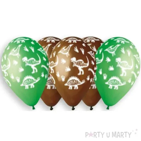 balony dinozaury stegosaurus brazowo zielone gemar 13 5 szt