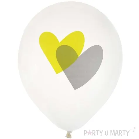 balony dwa serca zielone bialy santex 9 8 szt