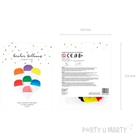 balony dwukolorowe transparentne partydeco 12 7 szt