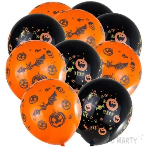 balony dynia i nietoperze pastel mix czakos 10 8 szt