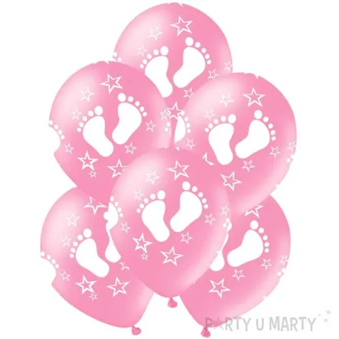 balony dzieciece stopki rozowe partypal 12 6 szt