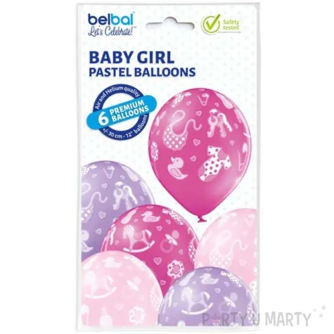 balony dzieciece symbole girl pastel mix belbal 12 6 szt