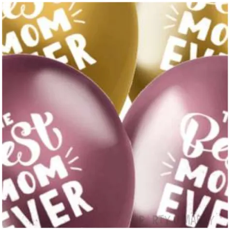 balony dzien matki the best mom ever purpurowo zlote folat 13 4 szt