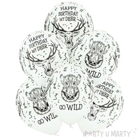 balony dzikie urodziny pastel biale belbal 12 6 szt