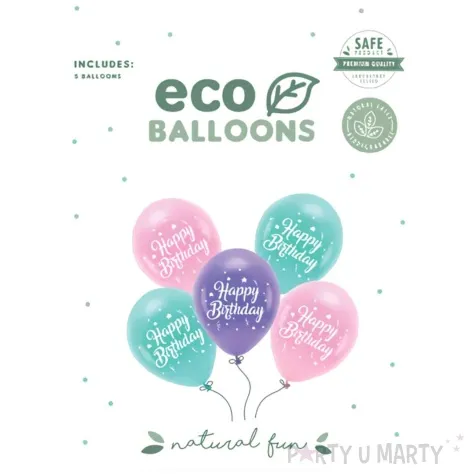 balony eco happy birthday mix partydeco 10 5 szt