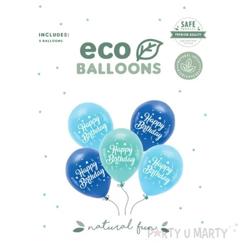 balony eco happy birthday niebieski partydeco 10 5 szt