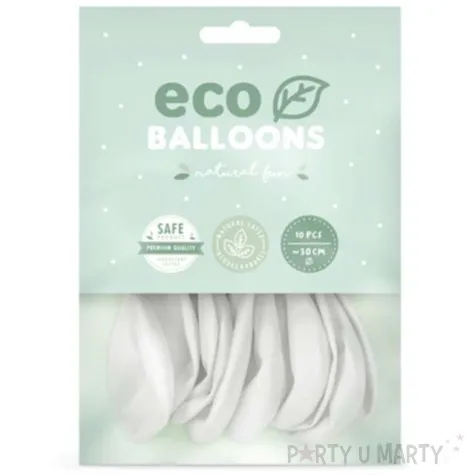 balony ekologiczne biale partydeco 10 10 szt