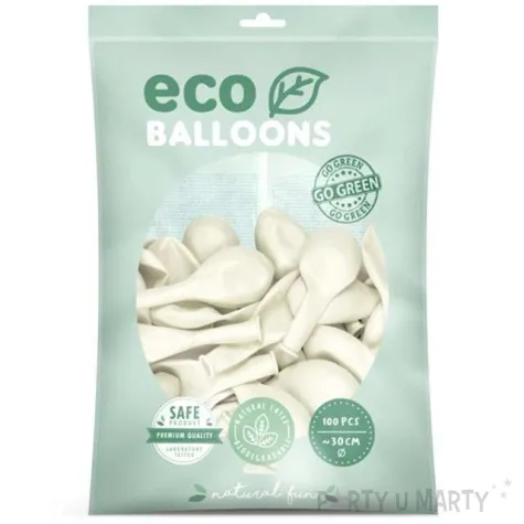 balony ekologiczne bialy metalik partydeco 12 100 szt