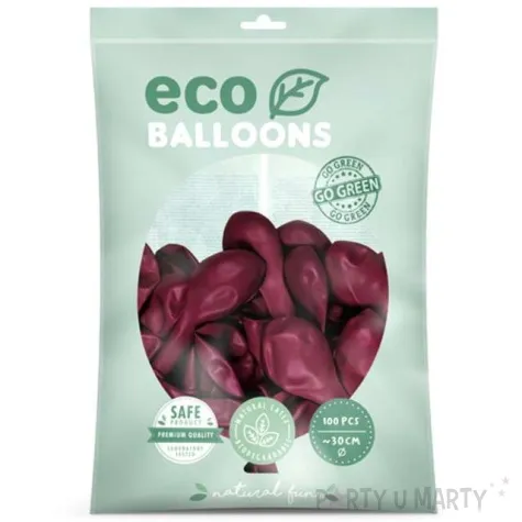 balony ekologiczne bordowe partydeco 12 100 szt
