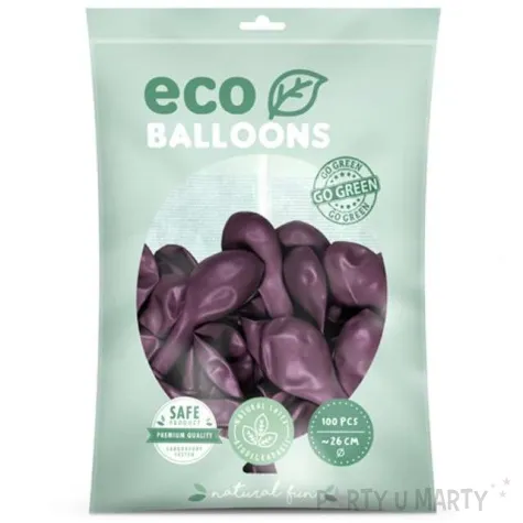 balony ekologiczne bordowy metalik partydeco 10 100 szt