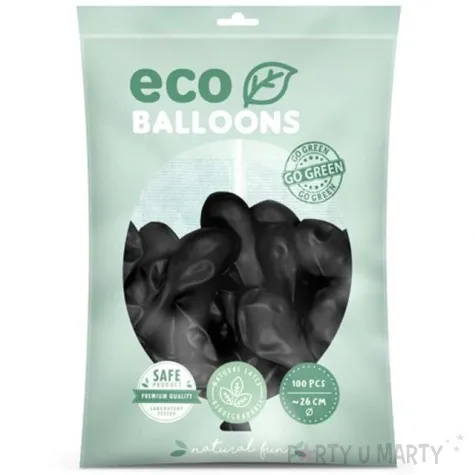 balony ekologiczne czarne partydeco 10 100 szt