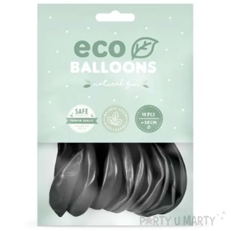 balony ekologiczne czarny metalik partydeco 10 10 szt