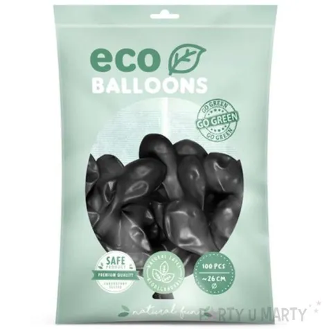 balony ekologiczne czarny metalik partydeco 10 100 szt