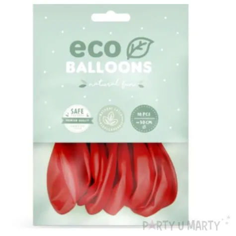 balony ekologiczne czerwone jasne partydeco 10 10 szt