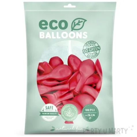 balony ekologiczne czerwone jasne partydeco 10 100 szt