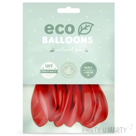 balony ekologiczne czerwone partydeco 12 10 szt