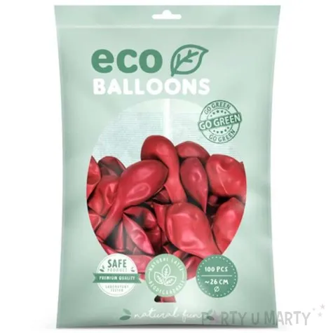 balony ekologiczne czerwony jasny metalik partydeco 10 100 szt