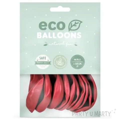 balony ekologiczne czerwony jasny metalik partydeco 12 10 szt