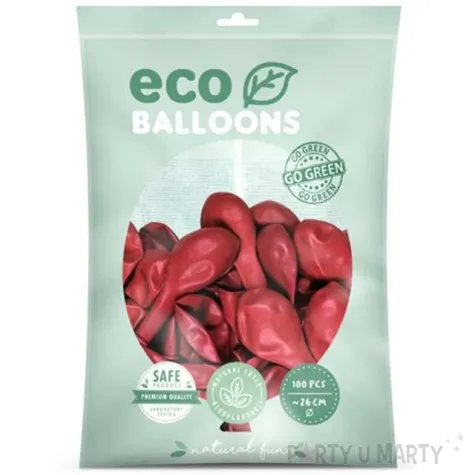balony ekologiczne czerwony metalik partydeco 10 100 szt