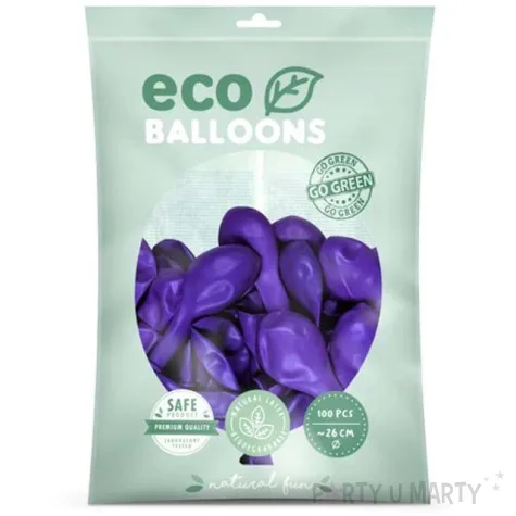 balony ekologiczne fioletowy metalik partydeco 10 100 szt