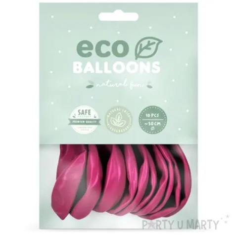 balony ekologiczne fuksja metalik partydeco 10 10 szt