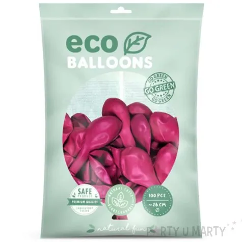 balony ekologiczne fuksja metalik partydeco 10 100 szt