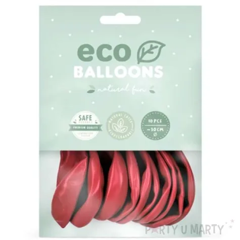 balony ekologiczne jasnoczerwony metalik partydeco 10 10 szt