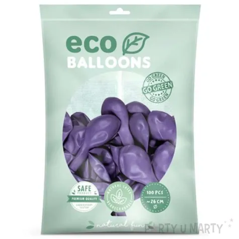 balony ekologiczne lawendowy metalik partydeco 10 100 szt