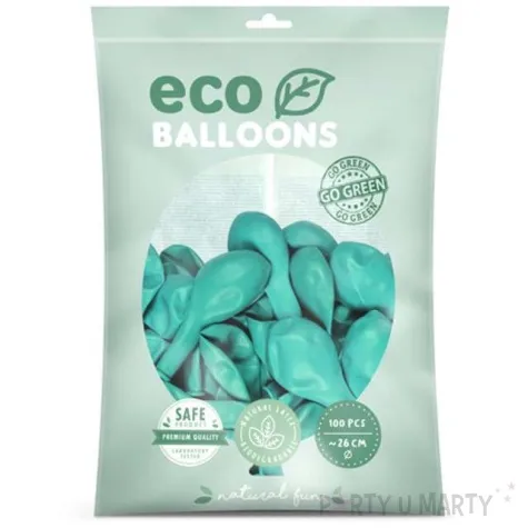 balony ekologiczne mietowe ciemne partydeco 10 100 szt