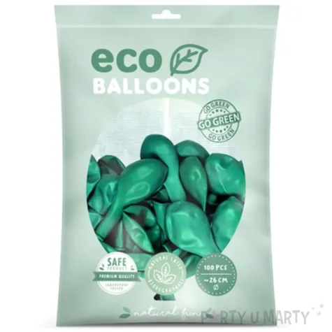 balony ekologiczne mietowy ciemny metalik partydeco 10 100 szt