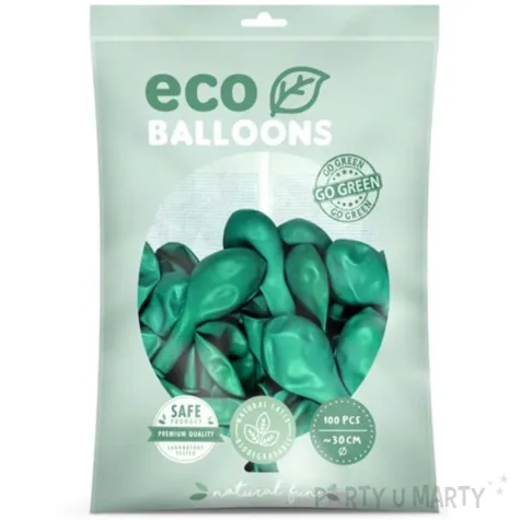 balony ekologiczne mietowy ciemny metalik partydeco 12 100 szt